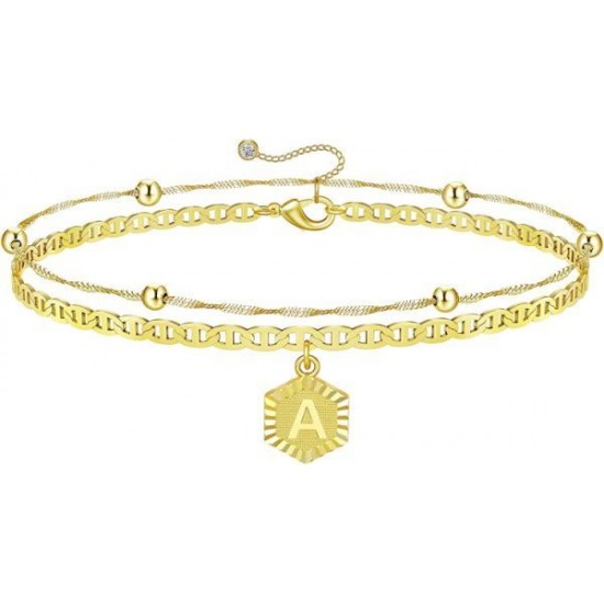 Letter Initial Bracelets For Women Layered Personalized Bracelet Charm Chain Dainty Bracelet Gift For Women Letter Initial Bracelets For Women Layered Personalized Bracelet Charm Chain Dainty Bracelet Gift For Women